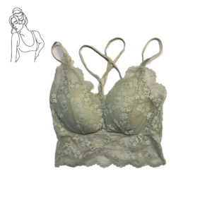 Teenage Lace Comfort Bralette in 3 Different Colors Light Olive Green / Light Yellow / Black